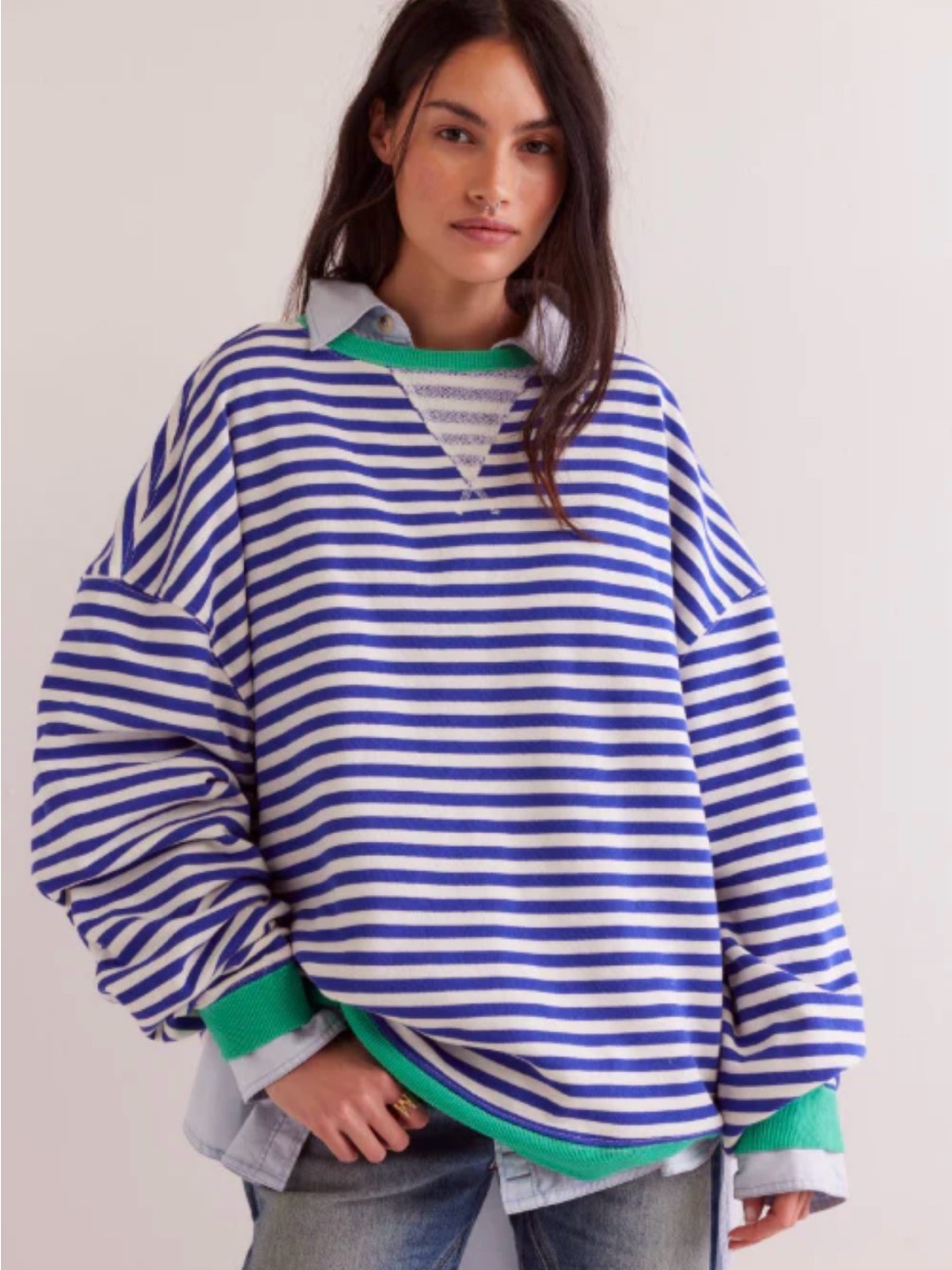 Free People Women's Classic Striped Crew